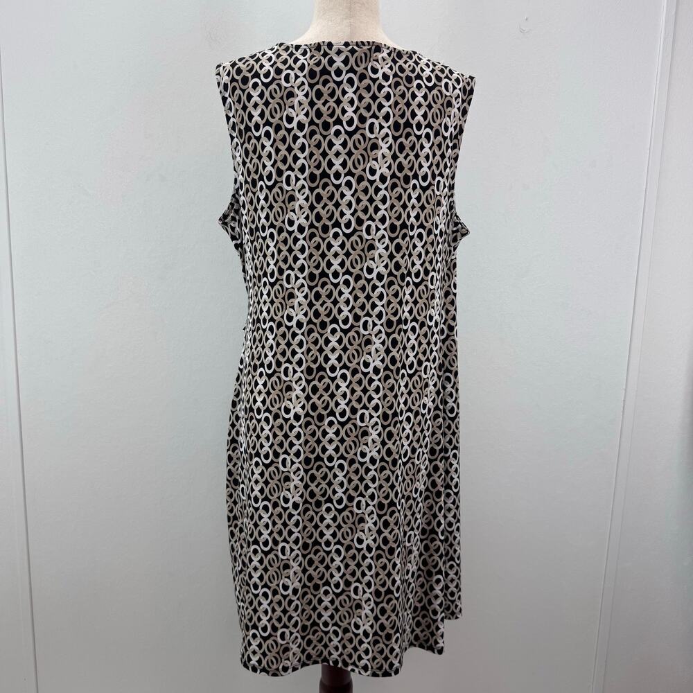 NWT Dana Buchman Sleeveless Faux Wrap Sheath Dress Womens XL Casual Momcore Boho - Picture 4 of 10